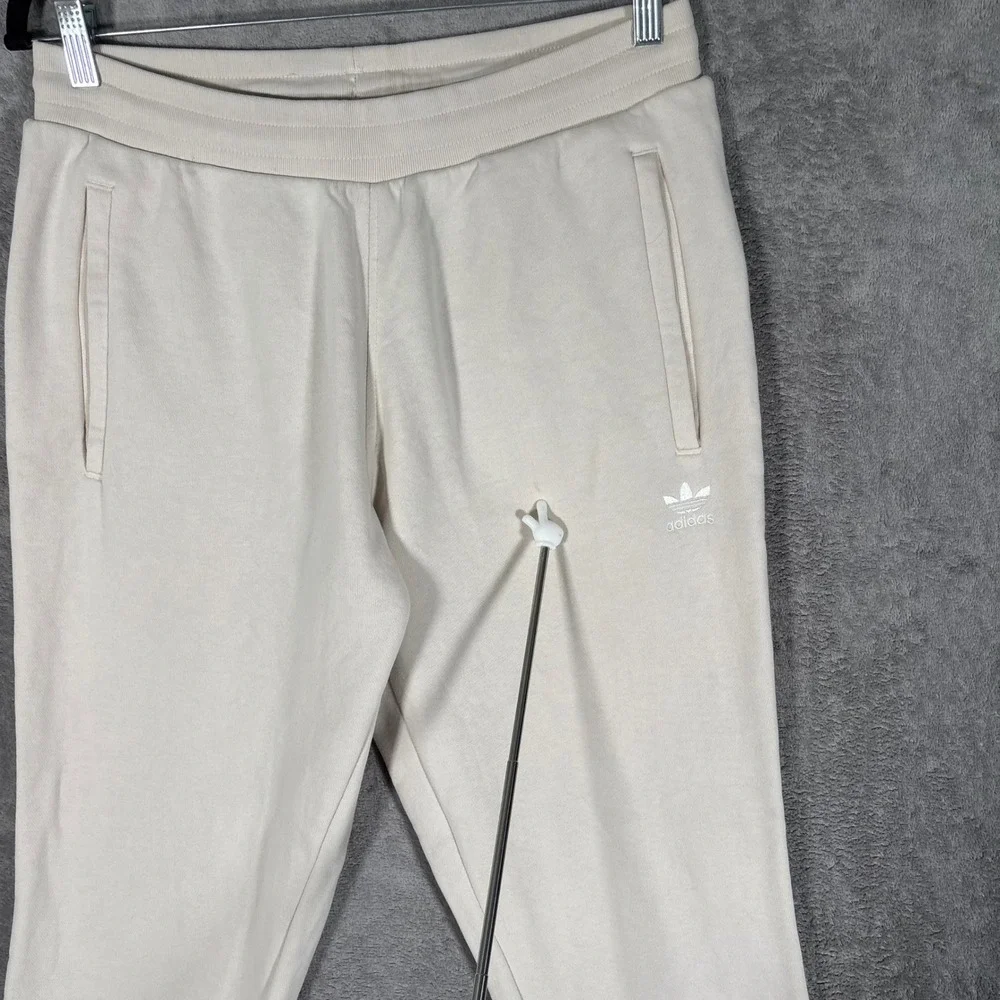 Adidas Originals Mens M Cream Trefoil Logo Fleece Jogger Sweatpants HE9410 32x32